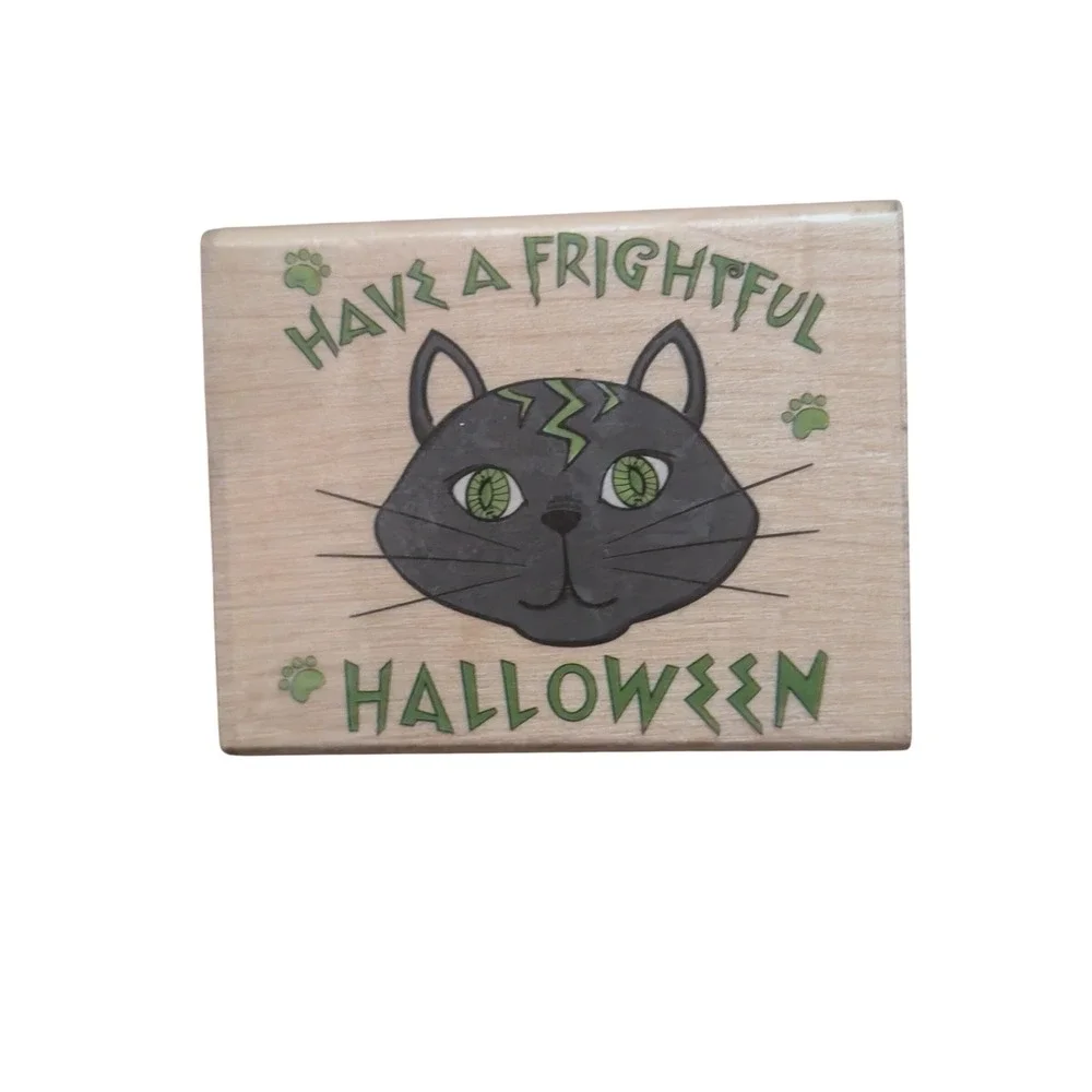 Canadian Maple Collection Wood Rubber Stamps Halloween Cat Duck School 90s Style